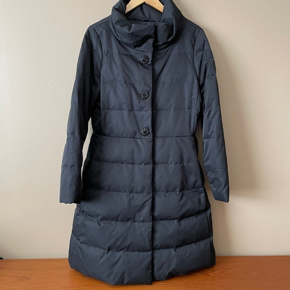 Kate Spade Black Jewel Button Puffer Coat Size 12